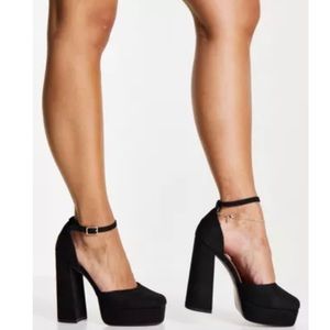 *WORN ONCE* ASOS Design Black Platform Heels